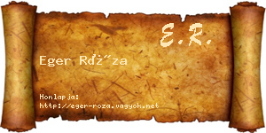 Eger Róza névjegykártya